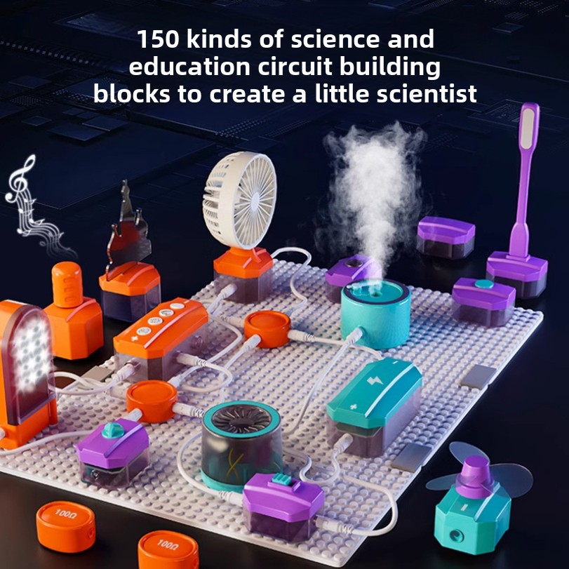 Science Toys Diy - Circuito experimento blocos de construção brinquedo