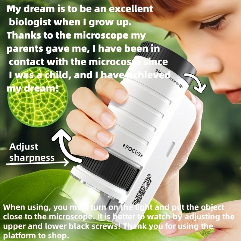 Science Max - Kit de microscópio portátil, laboratório, casa,