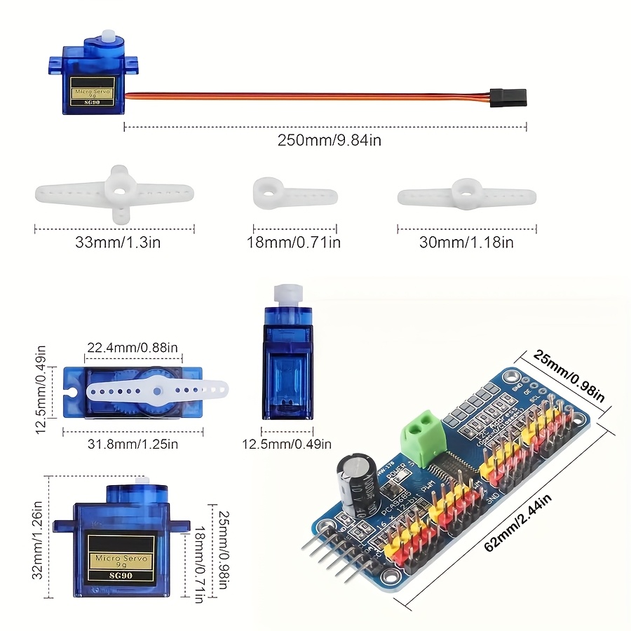 5 motores servo SG90 9G + módu - Robot Arm Motor avaliação e preço