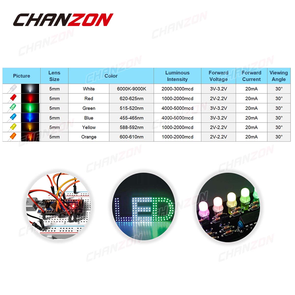 Kit de diodo led difuso de 5mm - Science Hobby Kit avaliação e preço