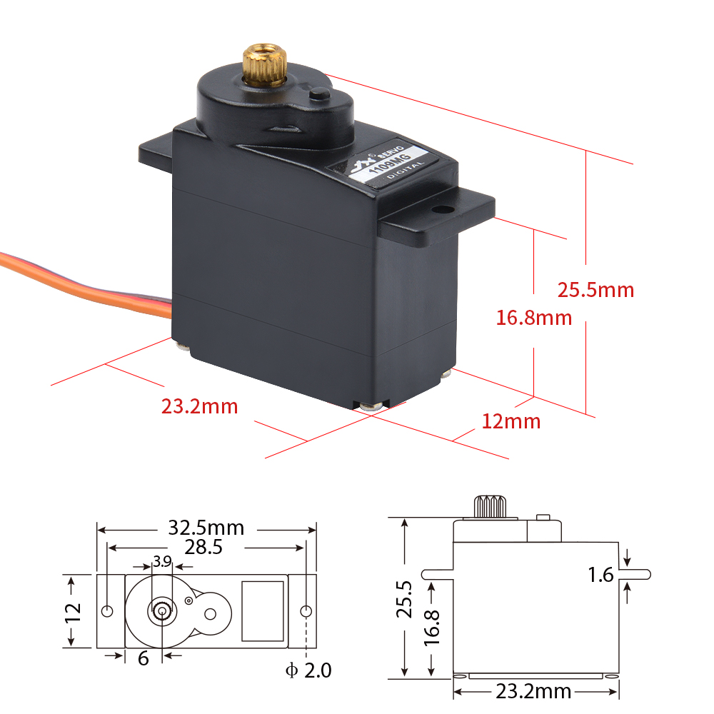 1/2/4 PCS JX Servo PDI-1109MG  - Robot Arm Motor avaliação e preço